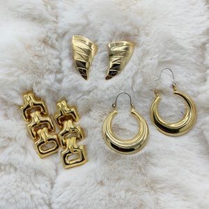 Great gift 3 pairs for $10.00 gold tone earrings set.